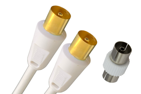 TV Aerial Coaxial Cable Male to Male Gold